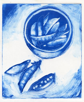 Blue Monotype Of Sweet Peas