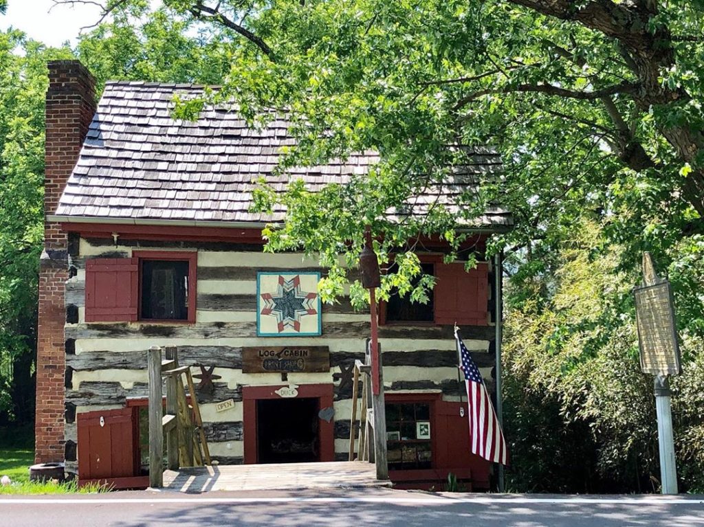 photo of the log cabin print shop. a printmaking co op in old washington kentucky