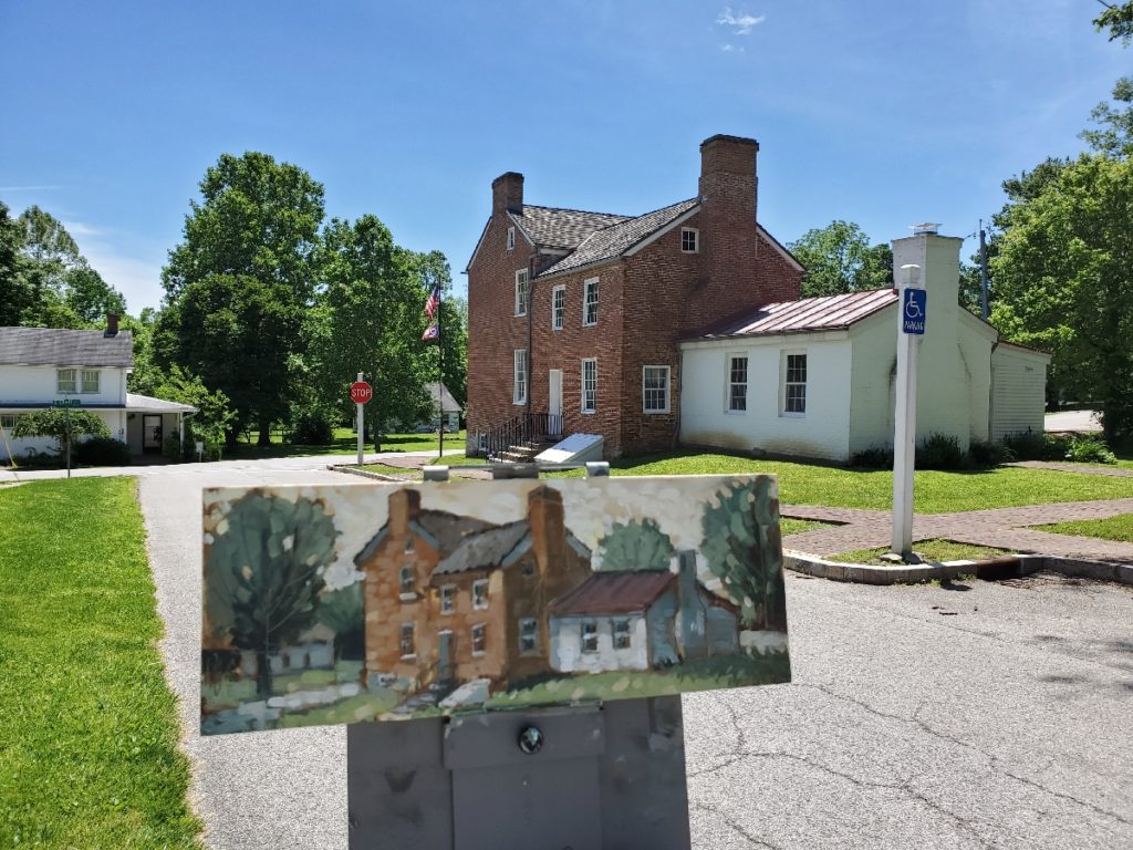 plein air painting by artist ken swinson of grants home in georgetown ohio