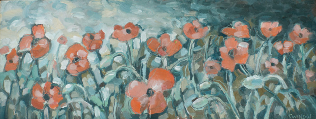 plein air painting of poppies by artist ken swinson