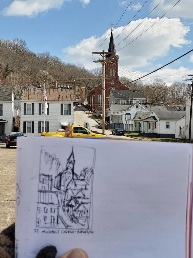 sketch of st michaels church in ripley ohio