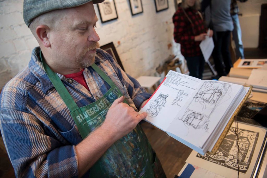 kentucky artist with sketchbook