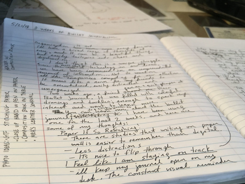 handwriting in a journal