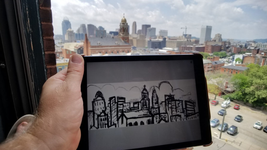 ipad sketch of cincinnati view ohio