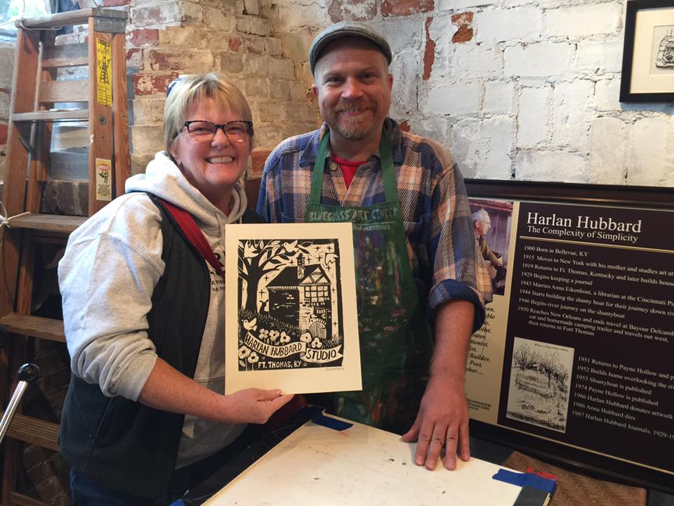 traditional printmaking with artist ken swinson at the harlan hubbard studio in ft thomas ky