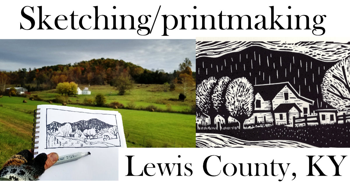 sketching/painting Lewis County Farm Scene