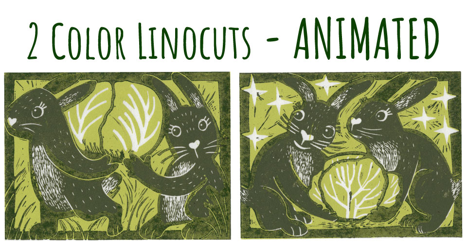 2 Color Linocuts – Animated