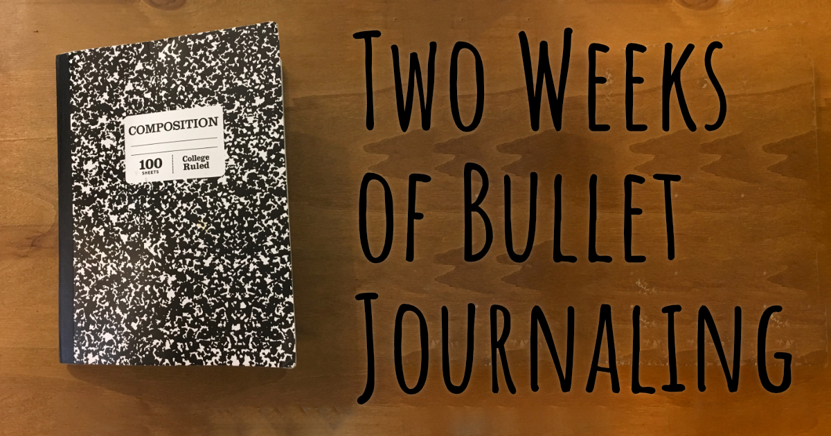 composition book two weeks of bullet journaling