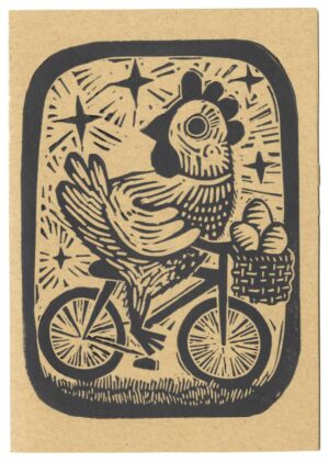 Have Eggs, Will Deliver - Linocut Notecard